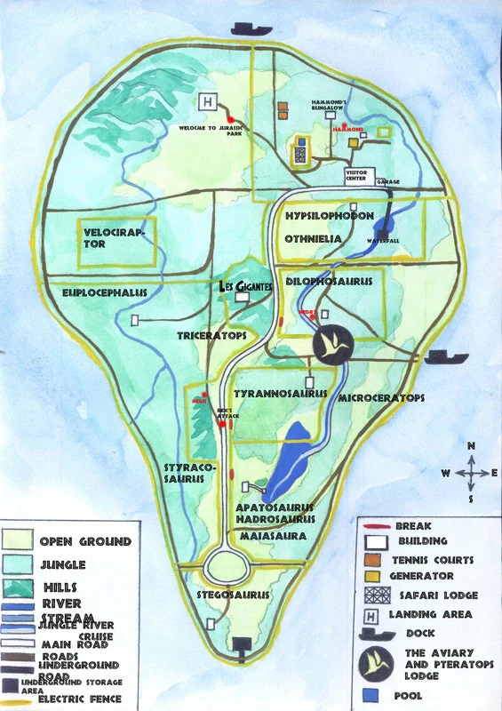 A Full Map of Isla Nublar